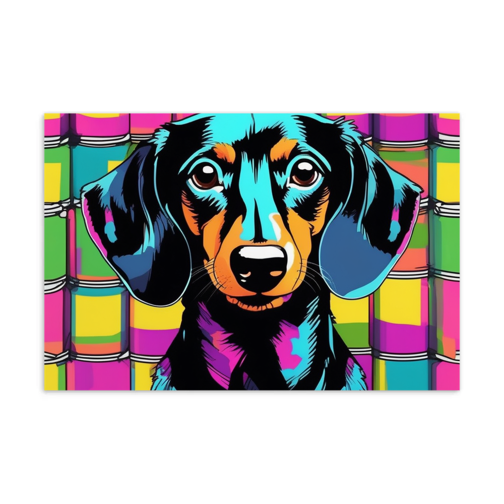 PugMug Custom Black Dachshund Postcard