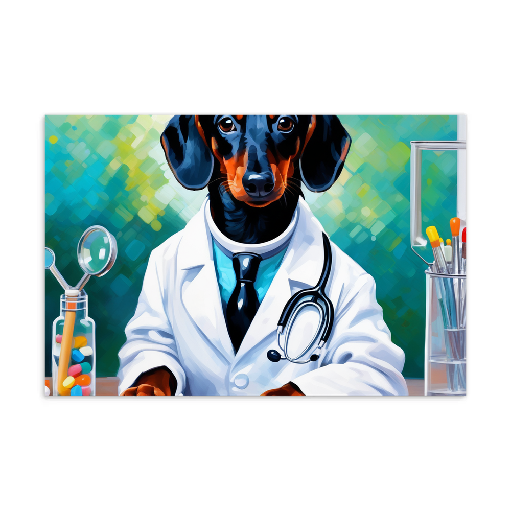 PugMug Custom Black Dachshund Postcard