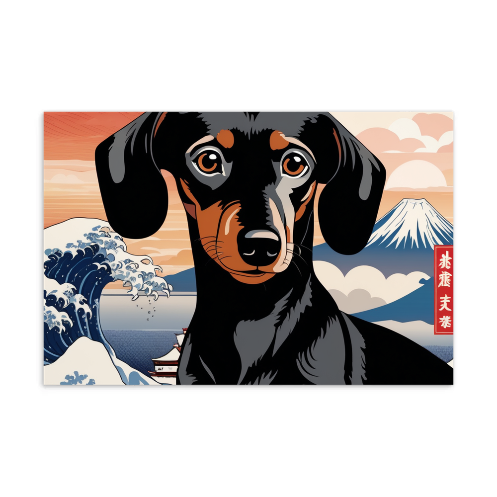 PugMug Custom Black Dachshund Postcard