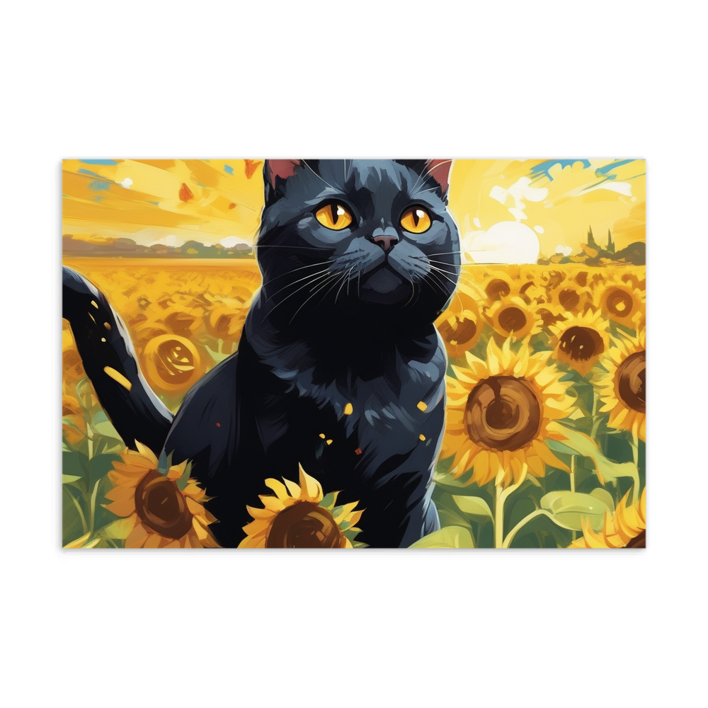PugMug Custom Black British Shorthair Cat Postcard