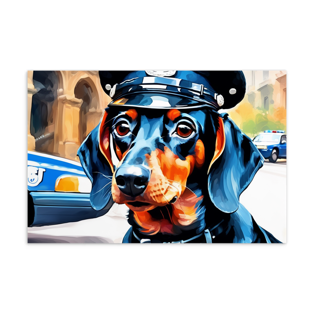 PugMug Custom Black Dachshund Postcard