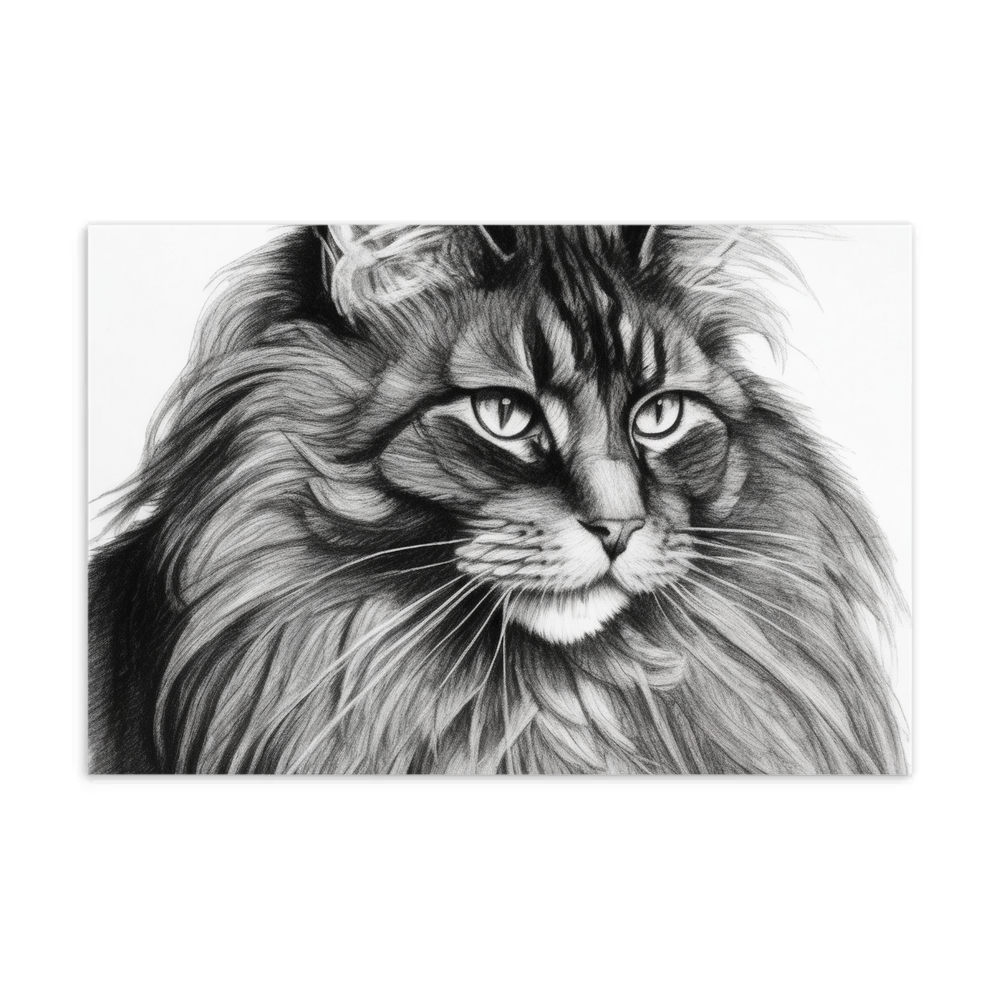 PugMug Custom Black Maine Coon Cat Postcard