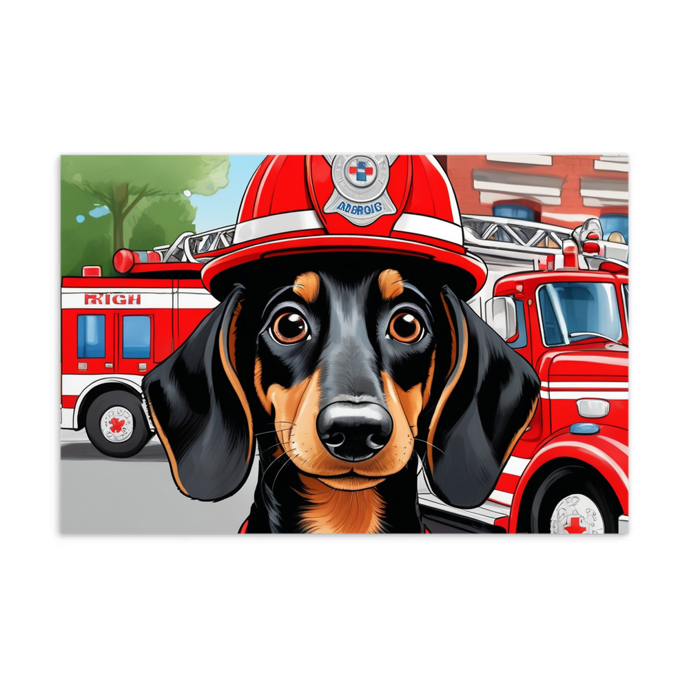 PugMug Custom Black Dachshund Postcard