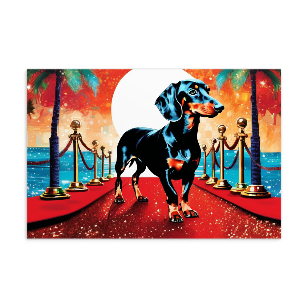 PugMug Custom Black Dachshund Postcard