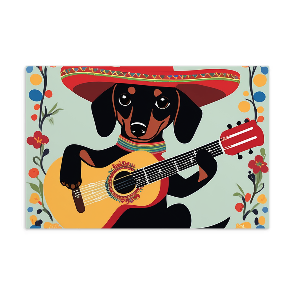 PugMug Custom Black Dachshund Postcard