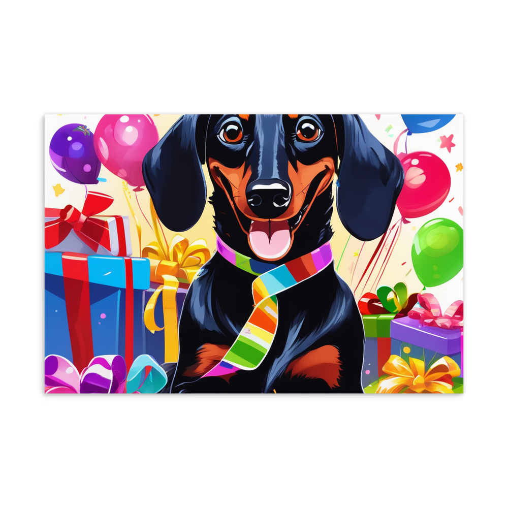 PugMug Custom Black Dachshund Postcard