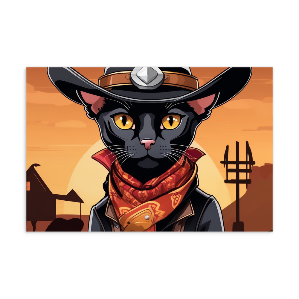 PugMug Custom Black Devon Rex Cat Postcard