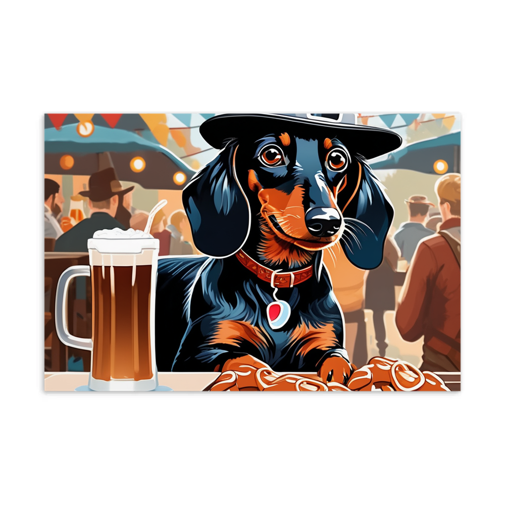 PugMug Custom Black Dachshund Postcard