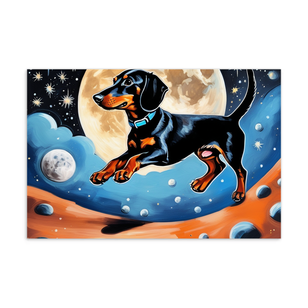 PugMug Custom Black Dachshund Postcard