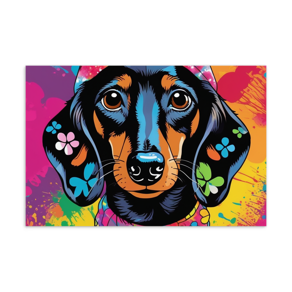 PugMug Custom Black Dachshund Postcard