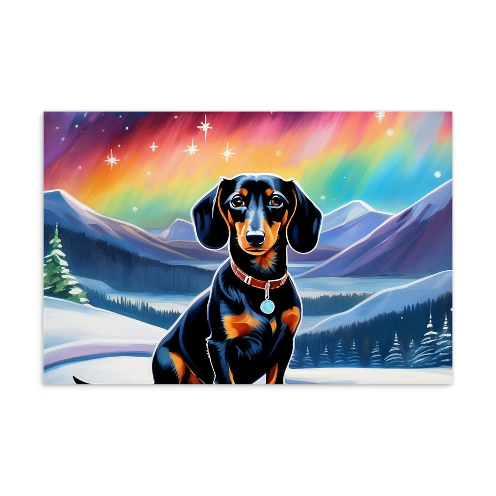 PugMug Custom Black Dachshund Postcard