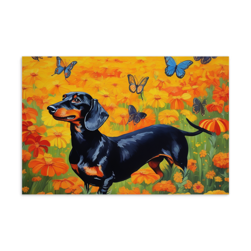 PugMug Custom Black Dachshund Postcard