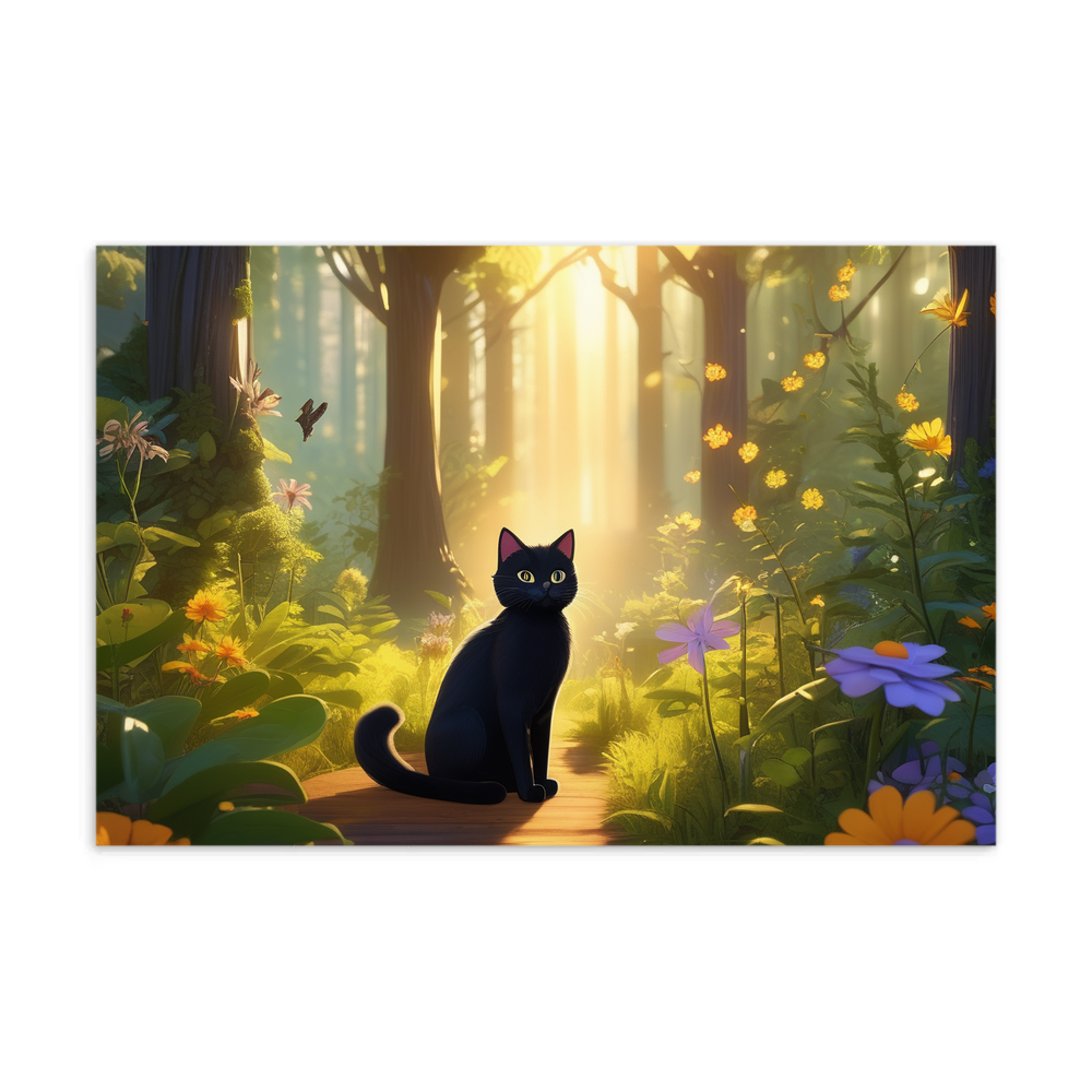 PugMug Custom Black Companion Cat Postcard