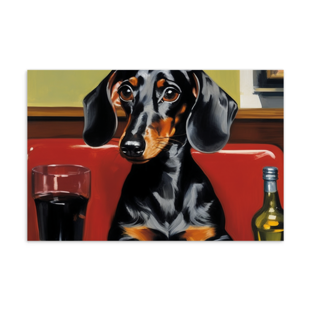 PugMug Custom Black Dachshund Postcard