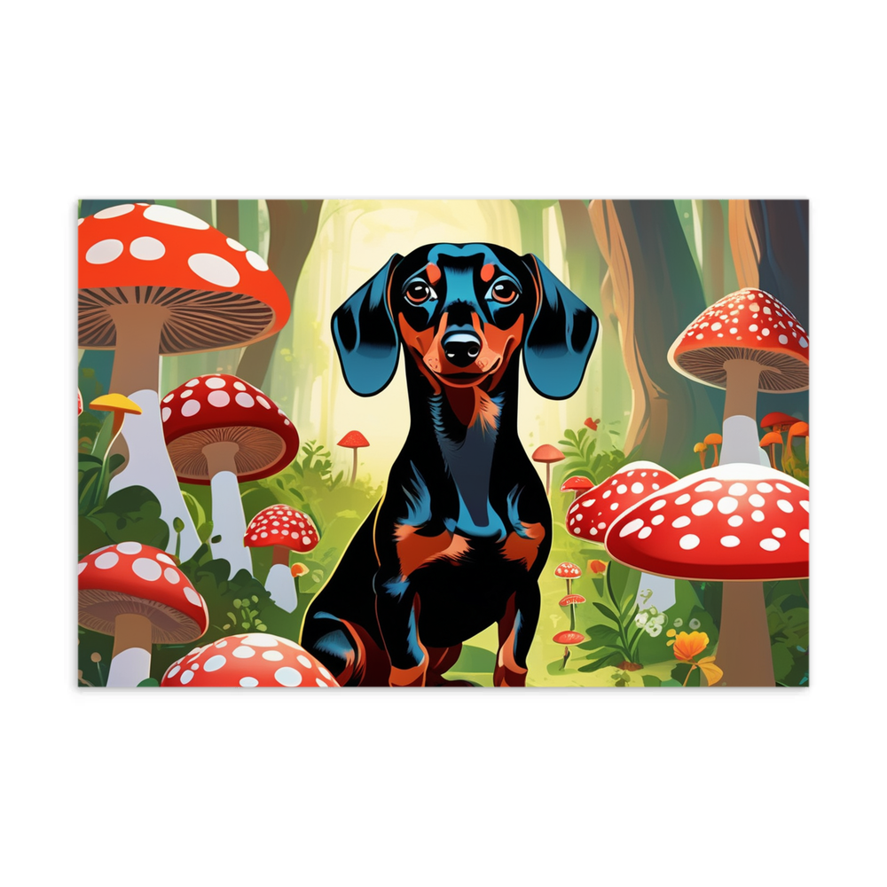 PugMug Custom Black Dachshund Postcard