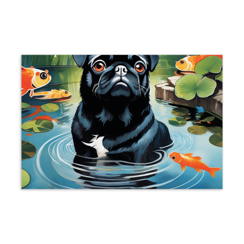PugMug Custom Black Pug Postcard