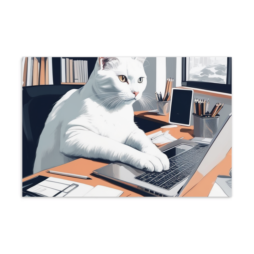 PugMug Custom White Companion Cat Postcard