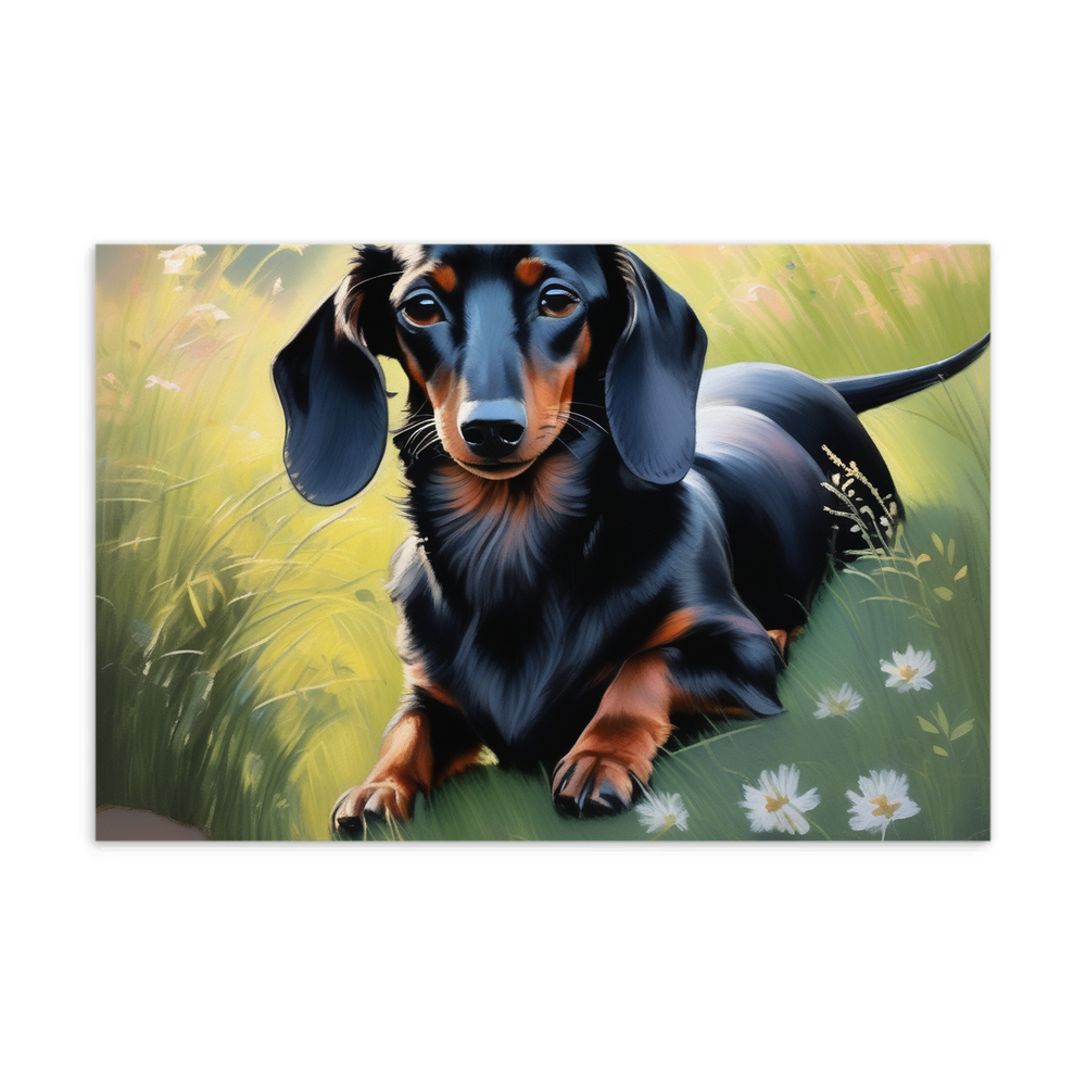 PugMug Custom Black Dachshund Postcard