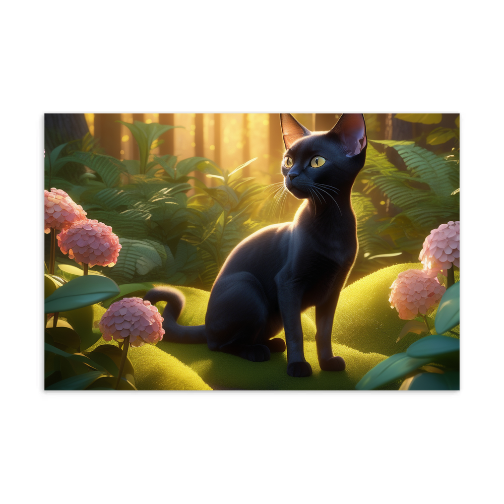 PugMug Custom Black Devon Rex Cat Postcard