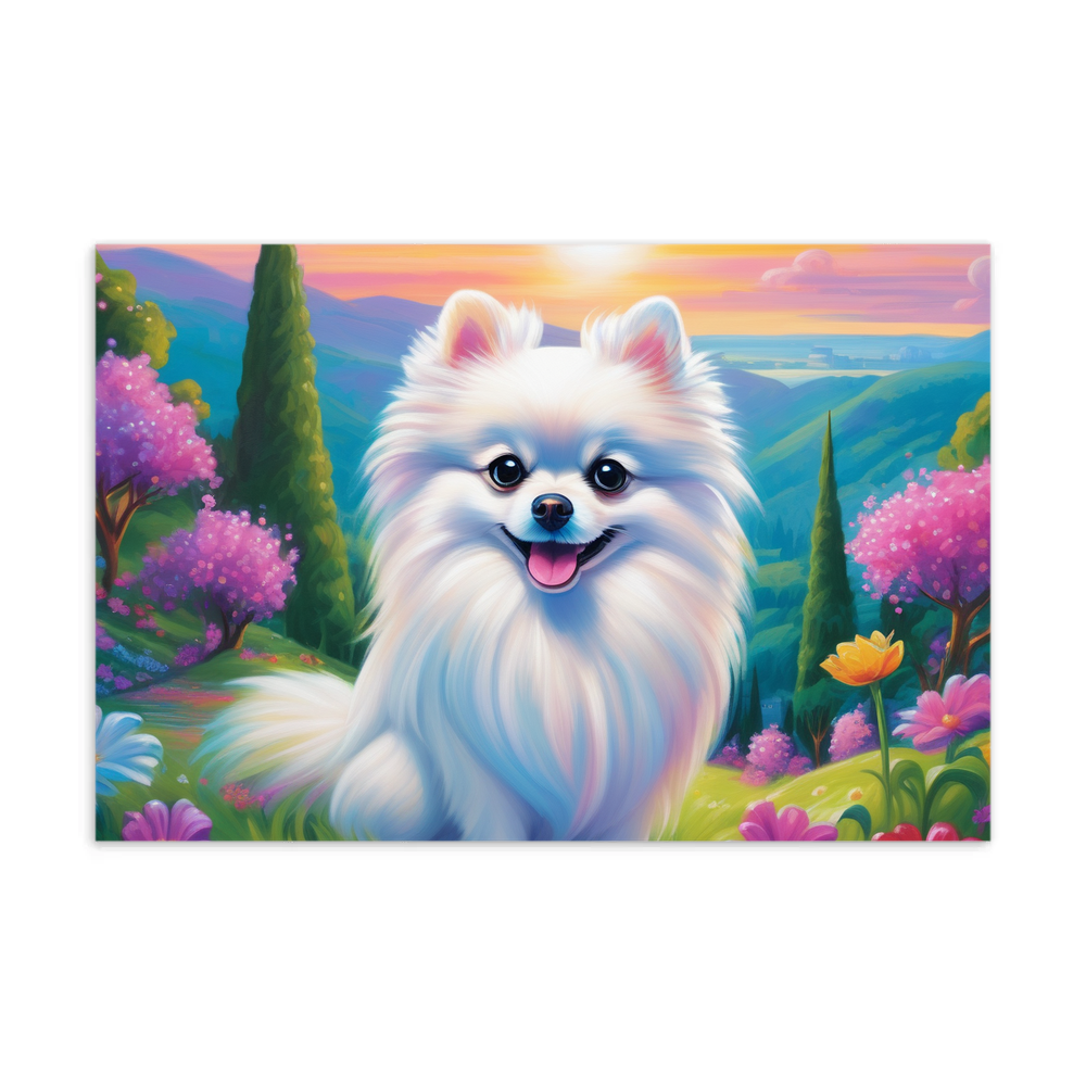 PugMug Custom White Pomeranian Postcard