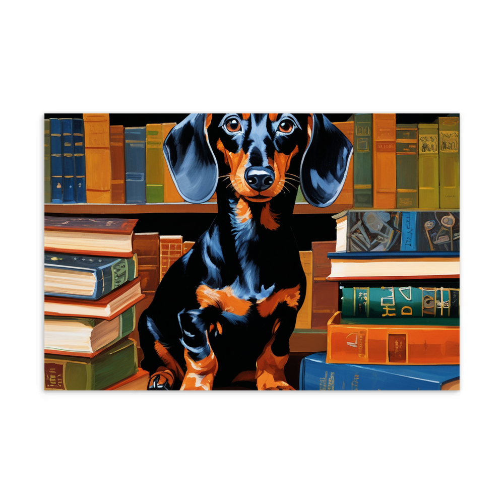 PugMug Custom Black Dachshund Postcard