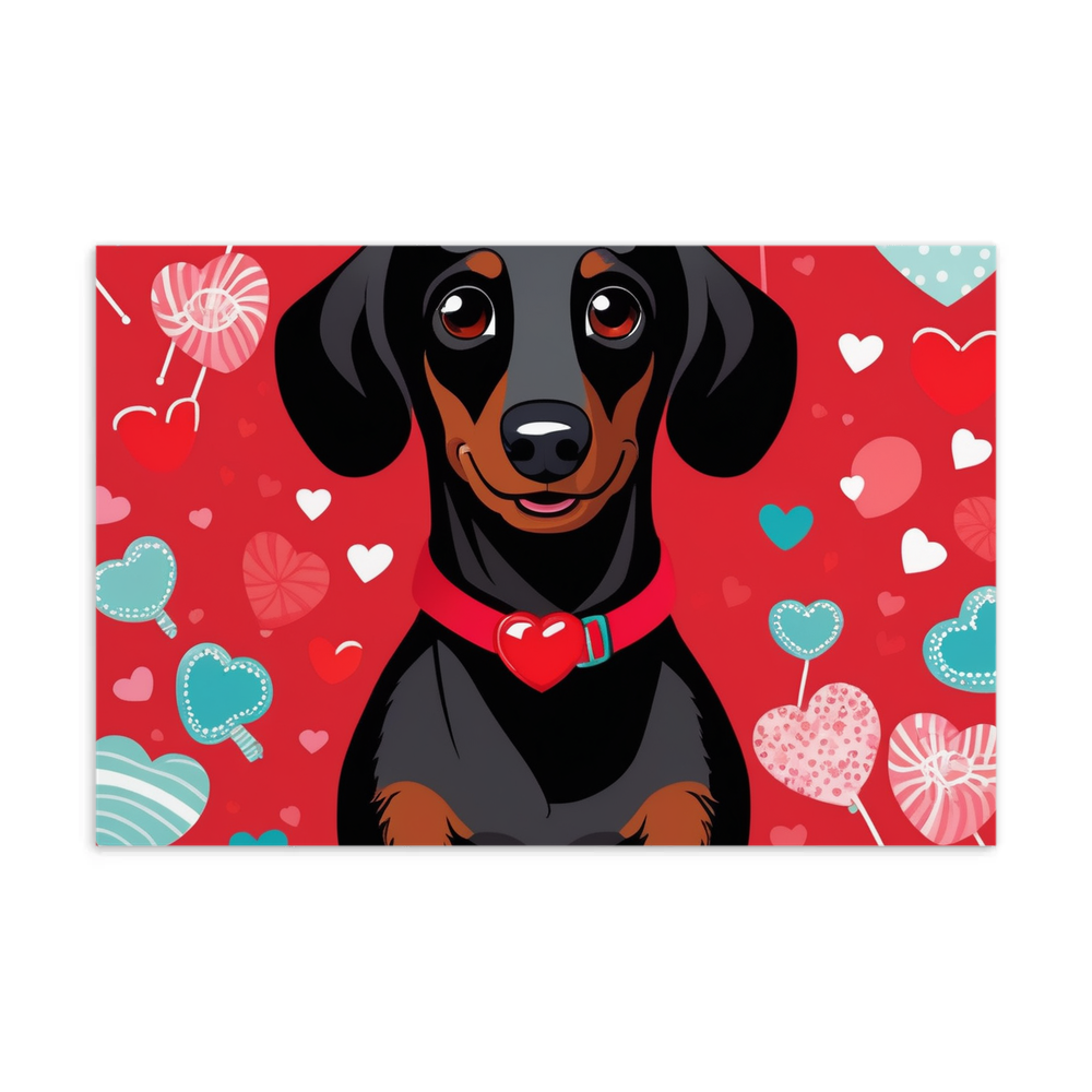 PugMug Custom Black Dachshund Postcard