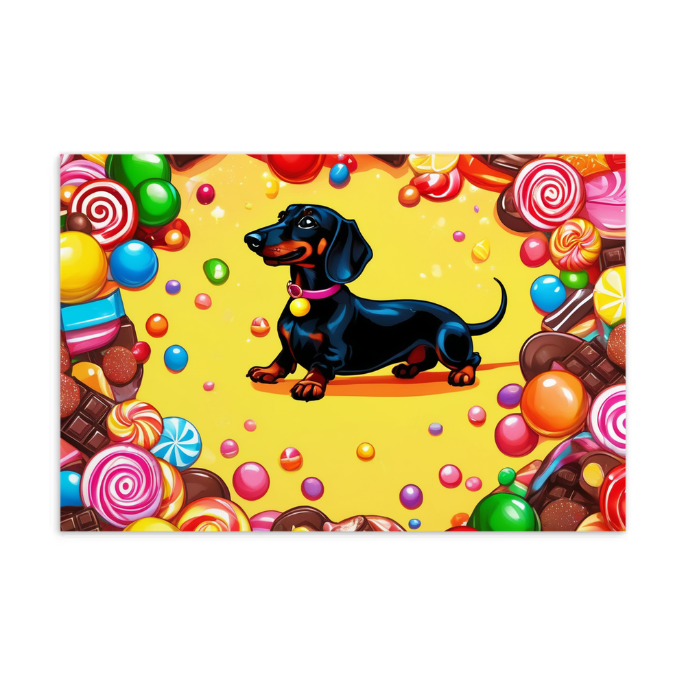 PugMug Custom Black Dachshund Postcard