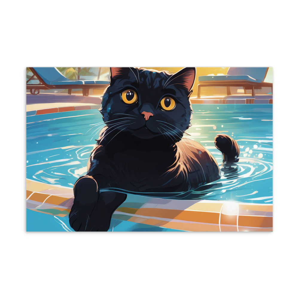 PugMug Custom Black Scottish Fold Cat Postcard