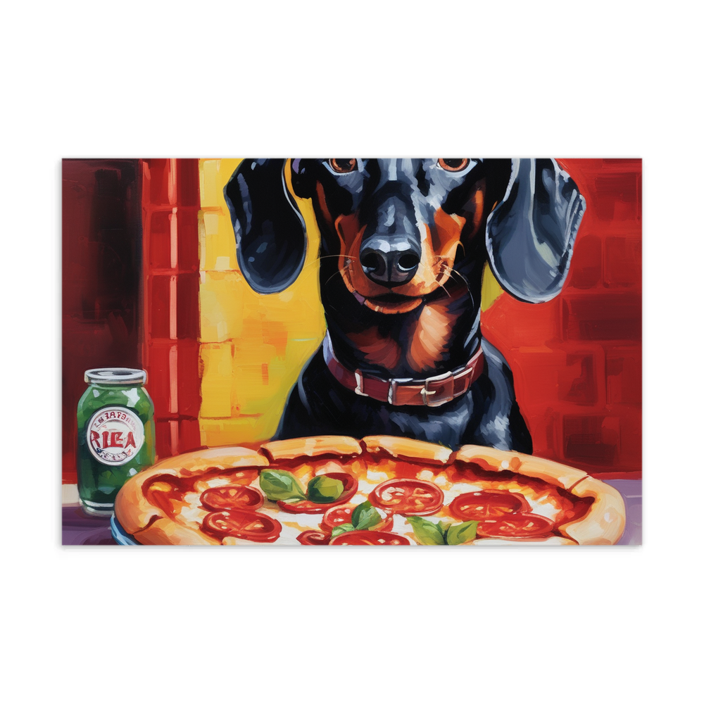 PugMug Custom Black Dachshund Postcard