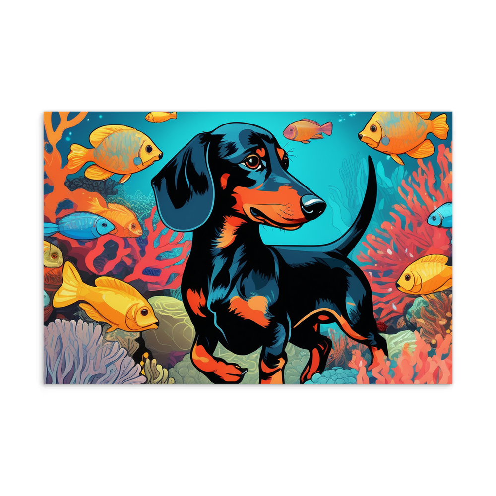 PugMug Custom Black Dachshund Postcard