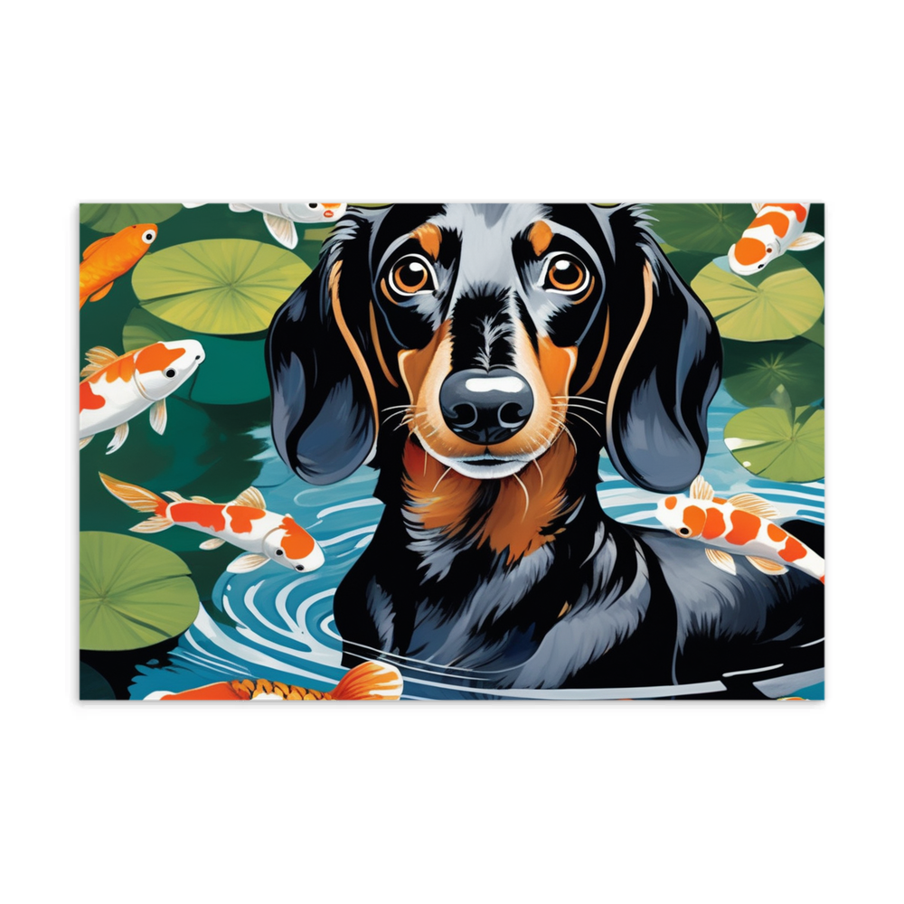 PugMug Custom Black Dachshund Postcard