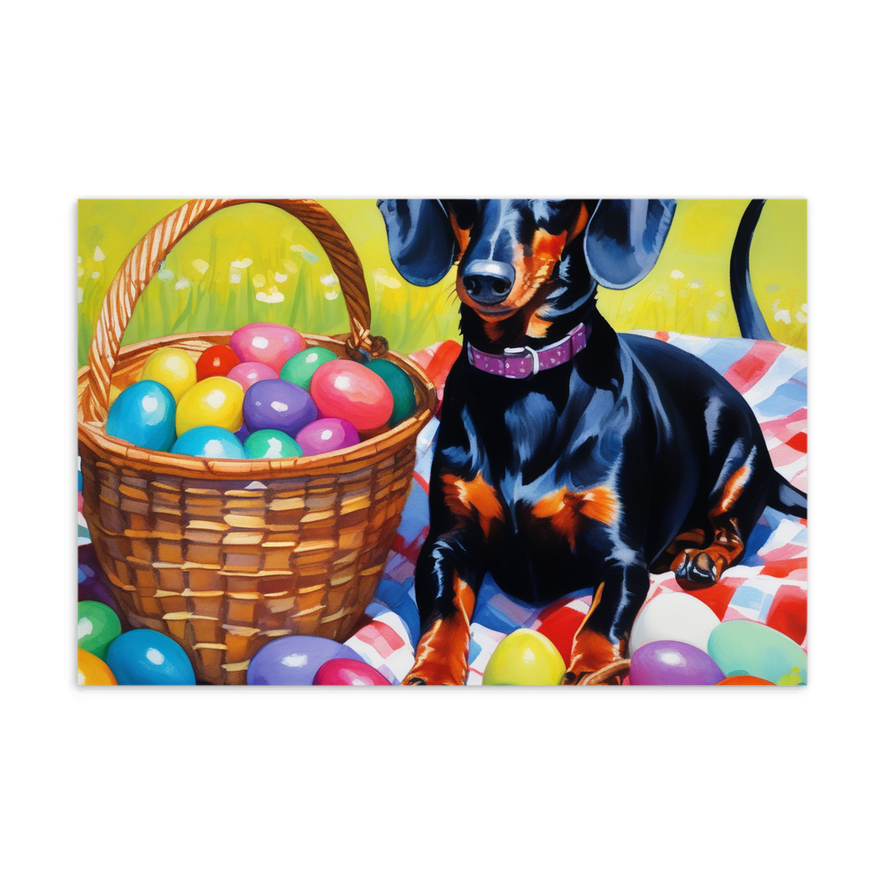 PugMug Custom Black Dachshund Postcard