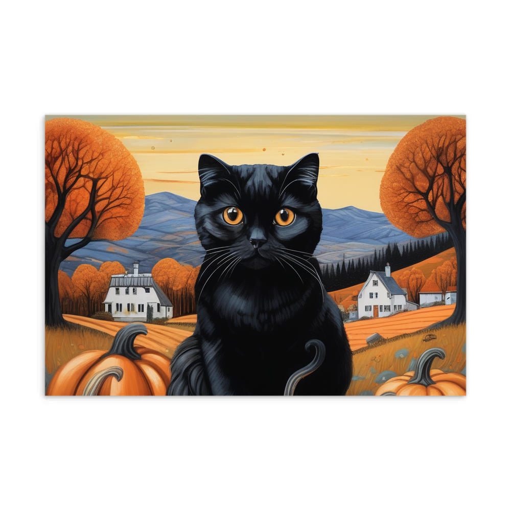 PugMug Custom Black Scottish Fold Cat Postcard