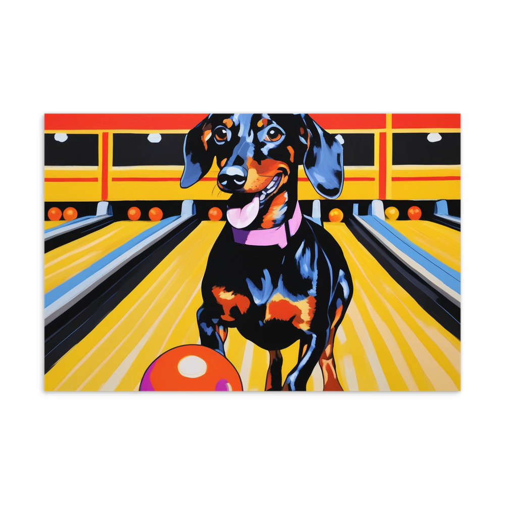 PugMug Custom Black Dachshund Postcard