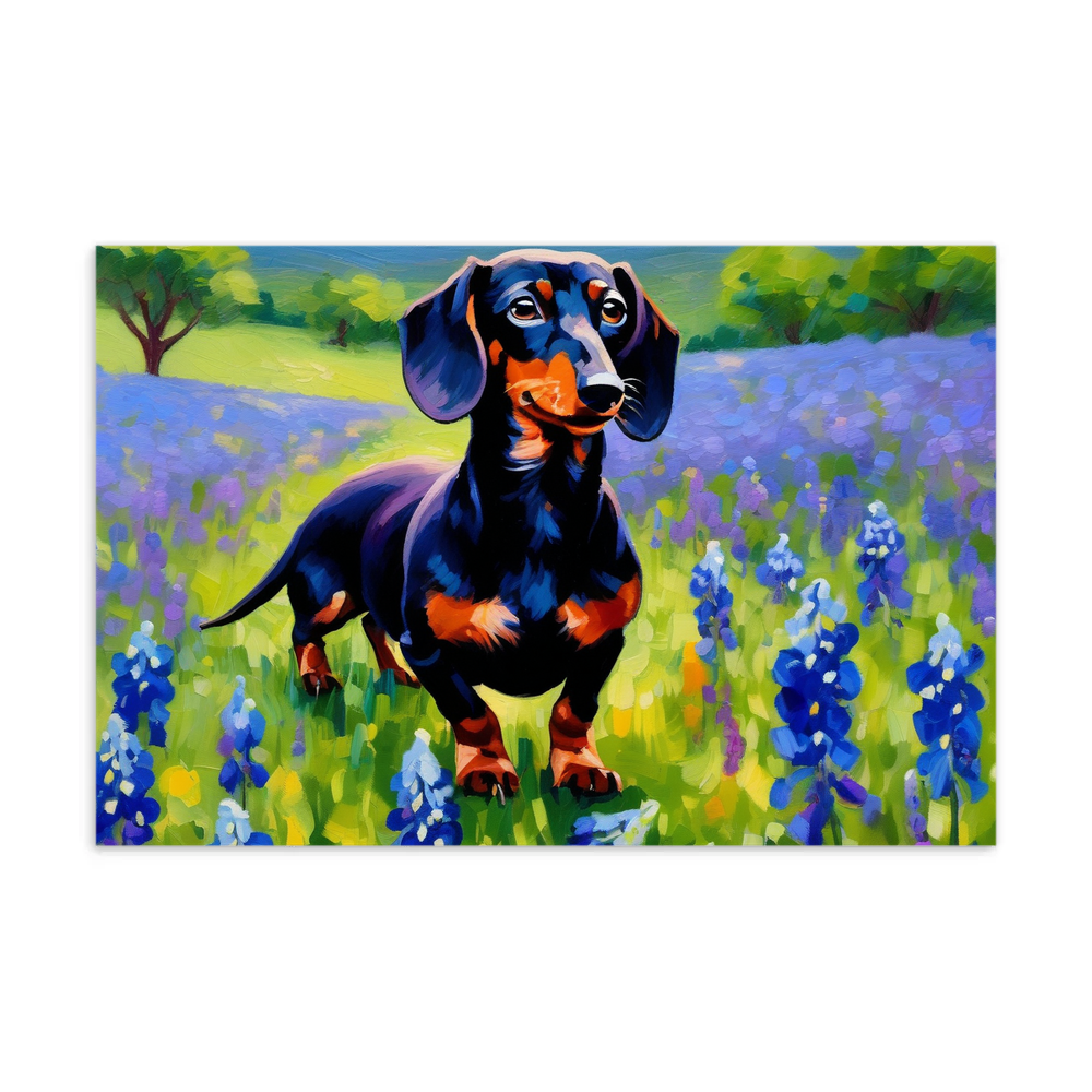PugMug Custom Black Dachshund Postcard