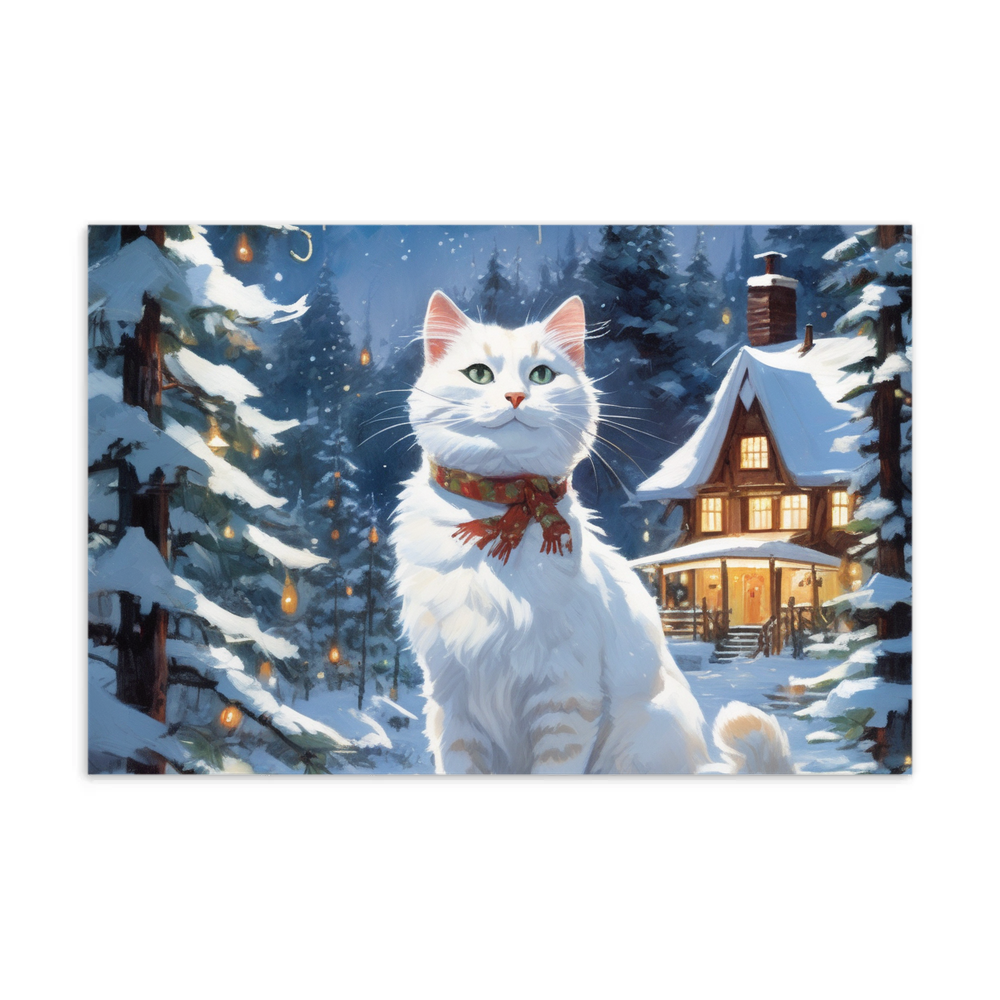 PugMug Custom White Companion Cat Postcard