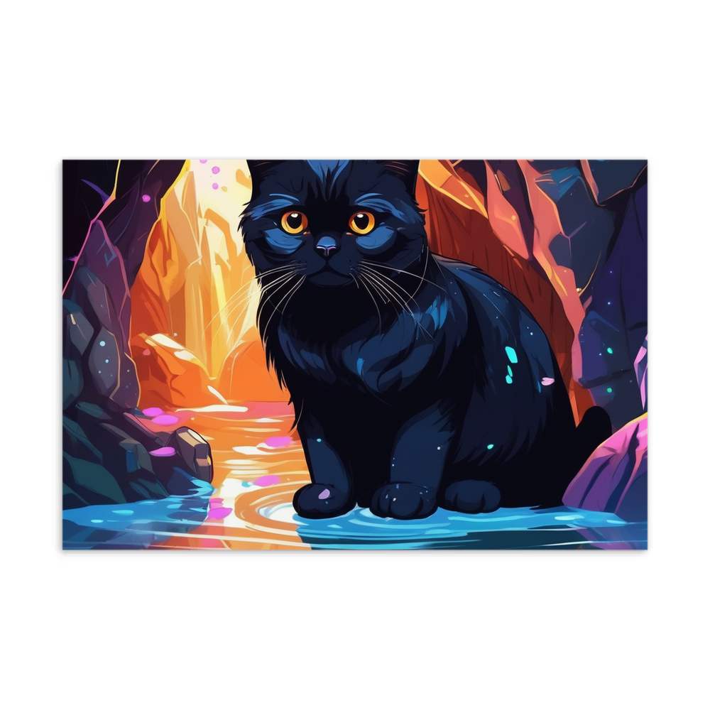 PugMug Custom Black Scottish Fold Cat Postcard