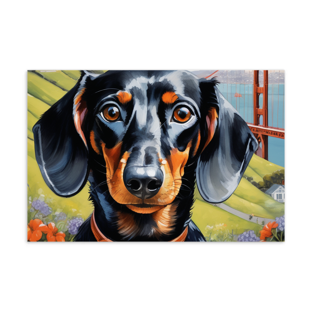 PugMug Custom Black Dachshund Postcard