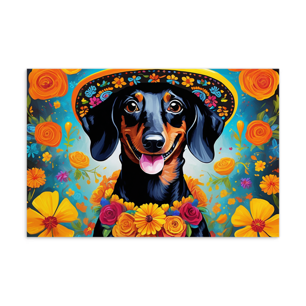 PugMug Custom Black Dachshund Postcard