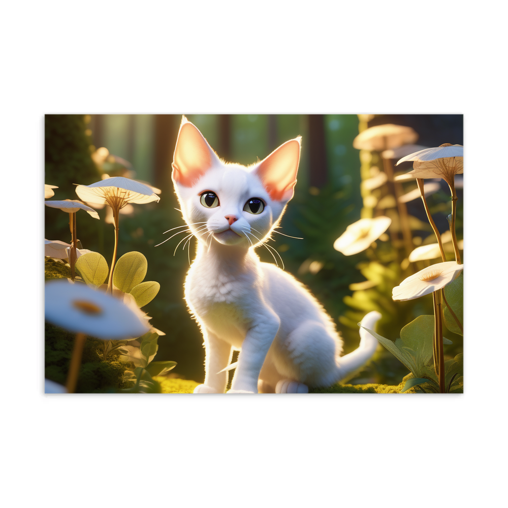 PugMug Custom White Devon Rex Cat Postcard