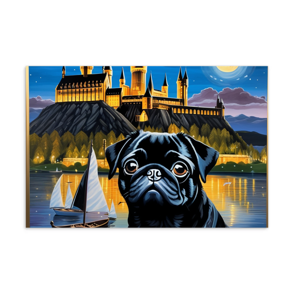 PugMug Custom Black Pug Postcard