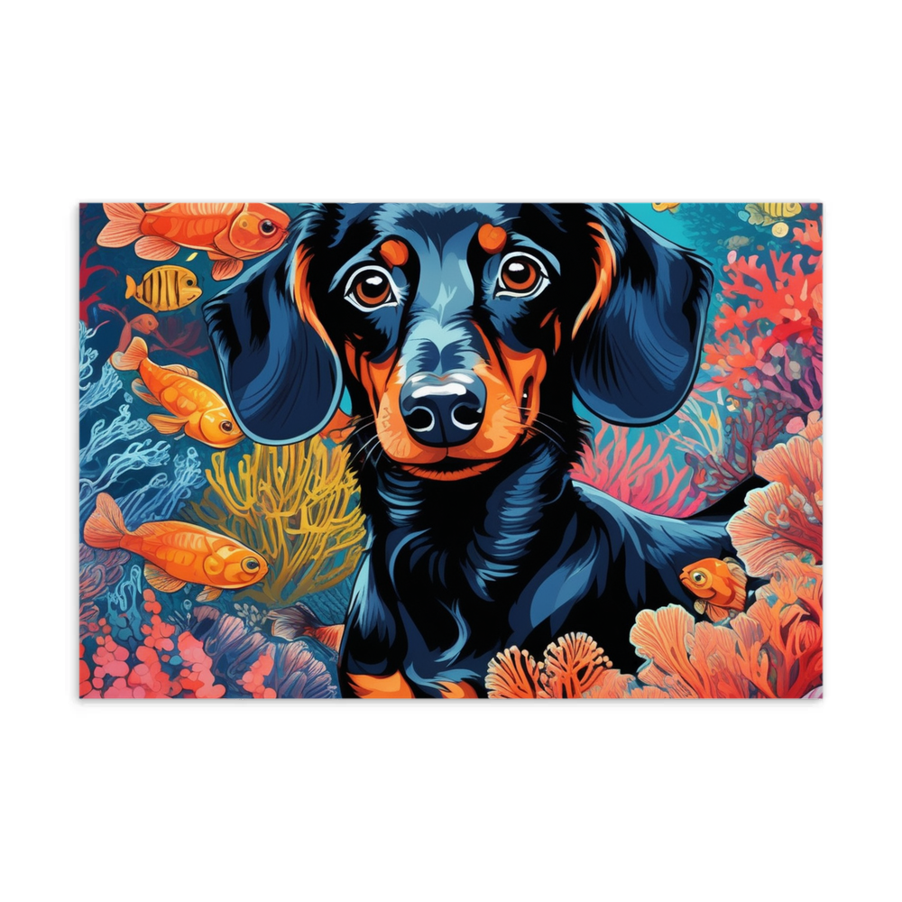 PugMug Custom Black Dachshund Postcard