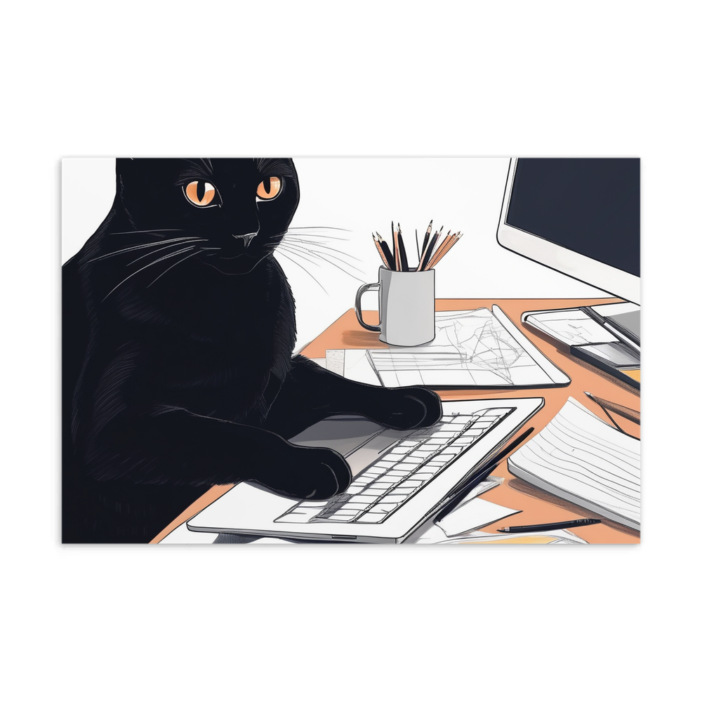 PugMug Custom Black Companion Cat Postcard