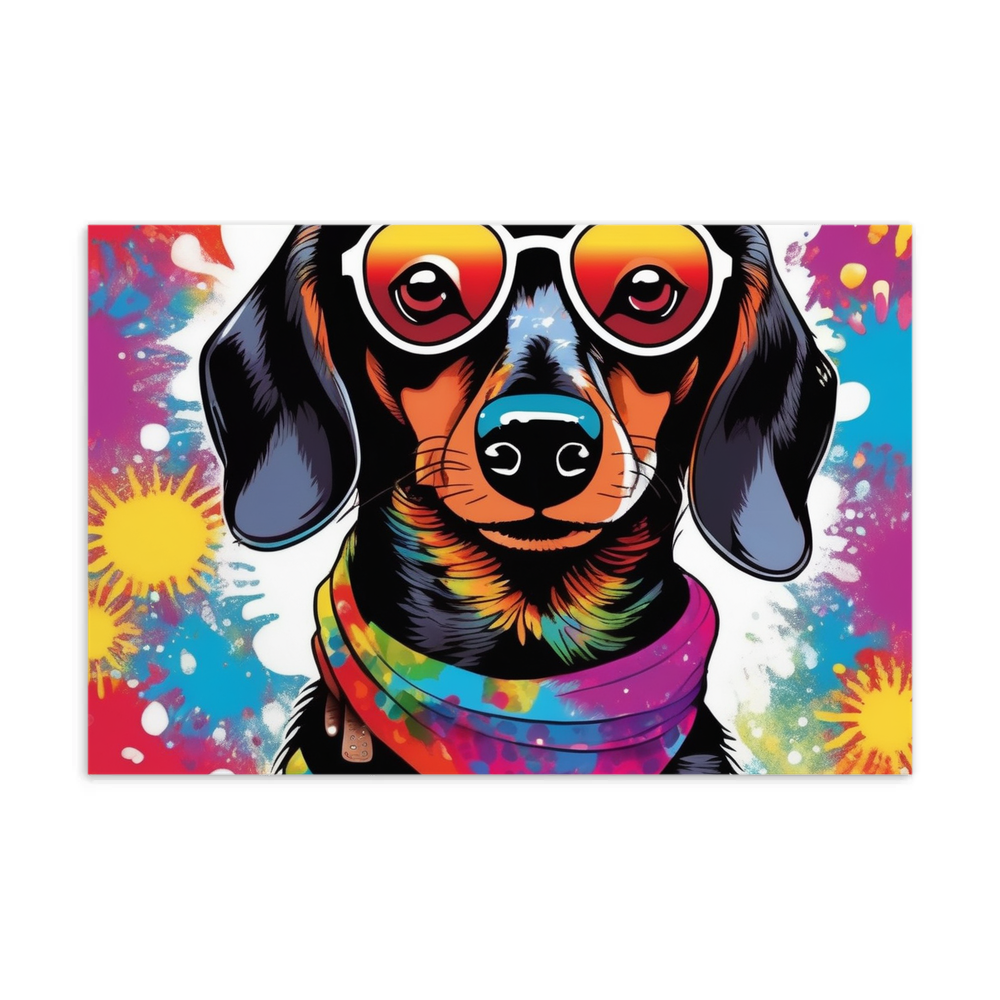 PugMug Custom Black Dachshund Postcard