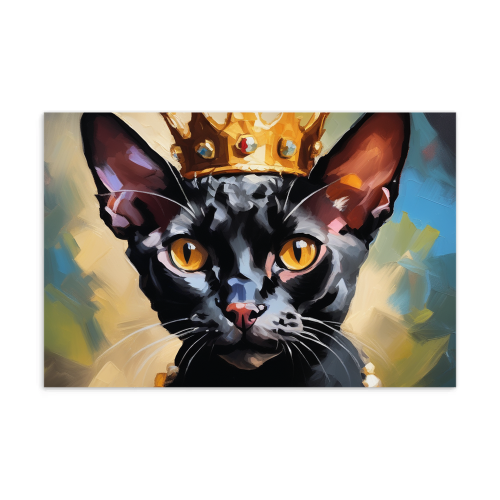 PugMug Custom Black Devon Rex Cat Postcard