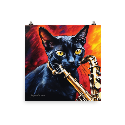 PugMug Custom Black Devon Rex Cat Poster
