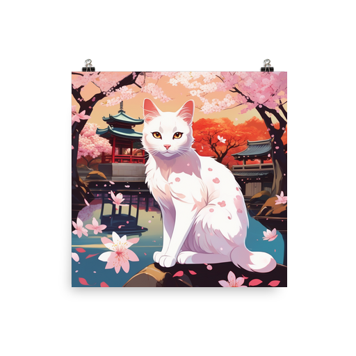 PugMug Custom White Companion Cat Poster