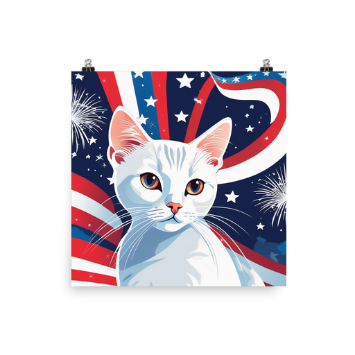 PugMug Custom White Companion Cat Poster