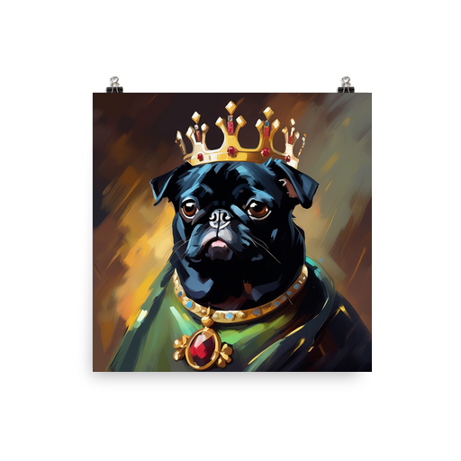 PugMug Custom Black Pug Poster