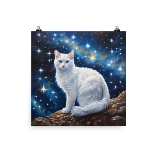 PugMug Custom White Companion Cat Poster
